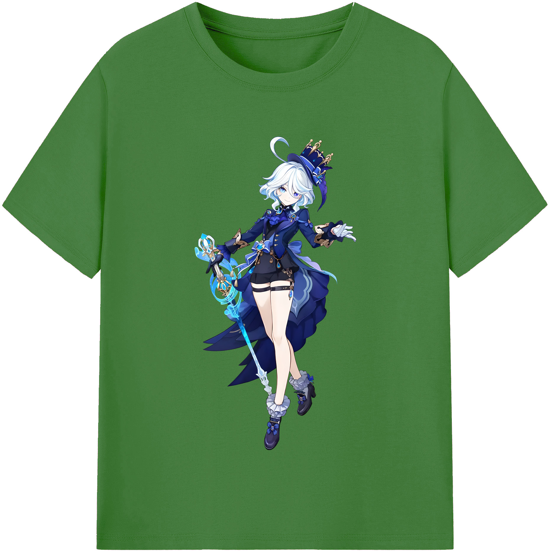 げんし神 フリーナ genshin Furina レディースカジュアルプリントTシャツ（綿100％）